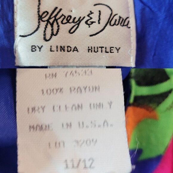 Vintage Blue Tropical Floral Sleeveless Mini Sheath Dress L Rayon USA Aloha Wear - Picture 3 of 10